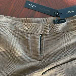 rag & bone Womens Brown Glen Plaid Dress Pants